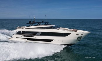 Charter yacht ISOTTA underway, surrounded by sea