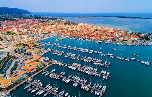 Aerial, Yachts in Athens marina