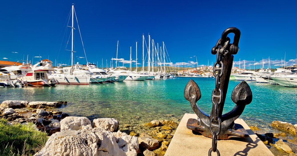 Glittering blue marina in Croatia