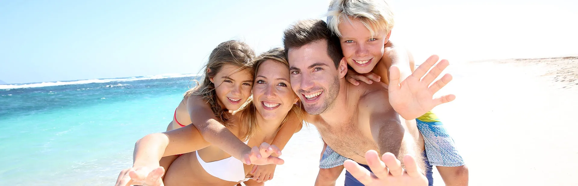 Family photo on a beach